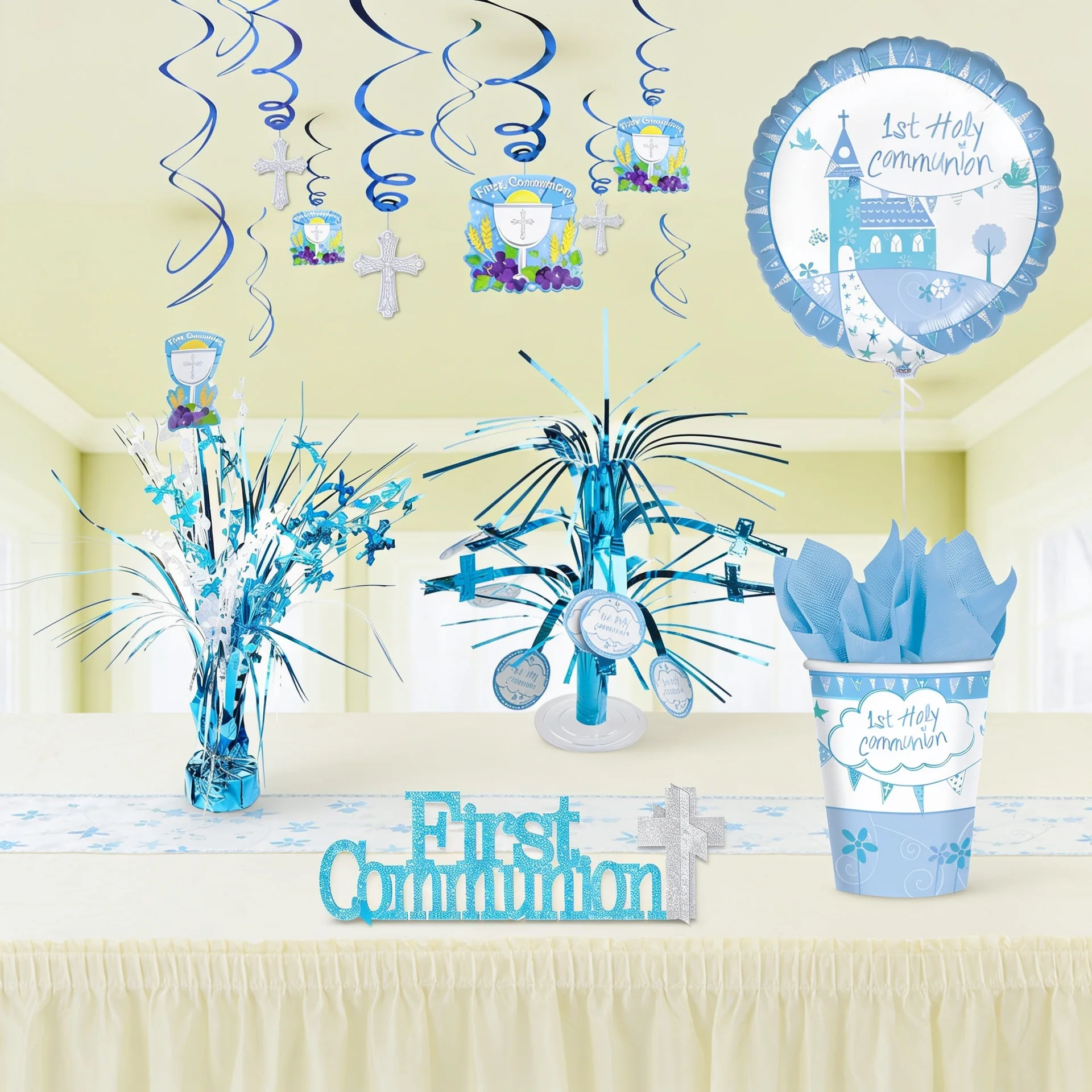 1st Holy Communion Decorations Party Supplies Kit – Religious Celebration