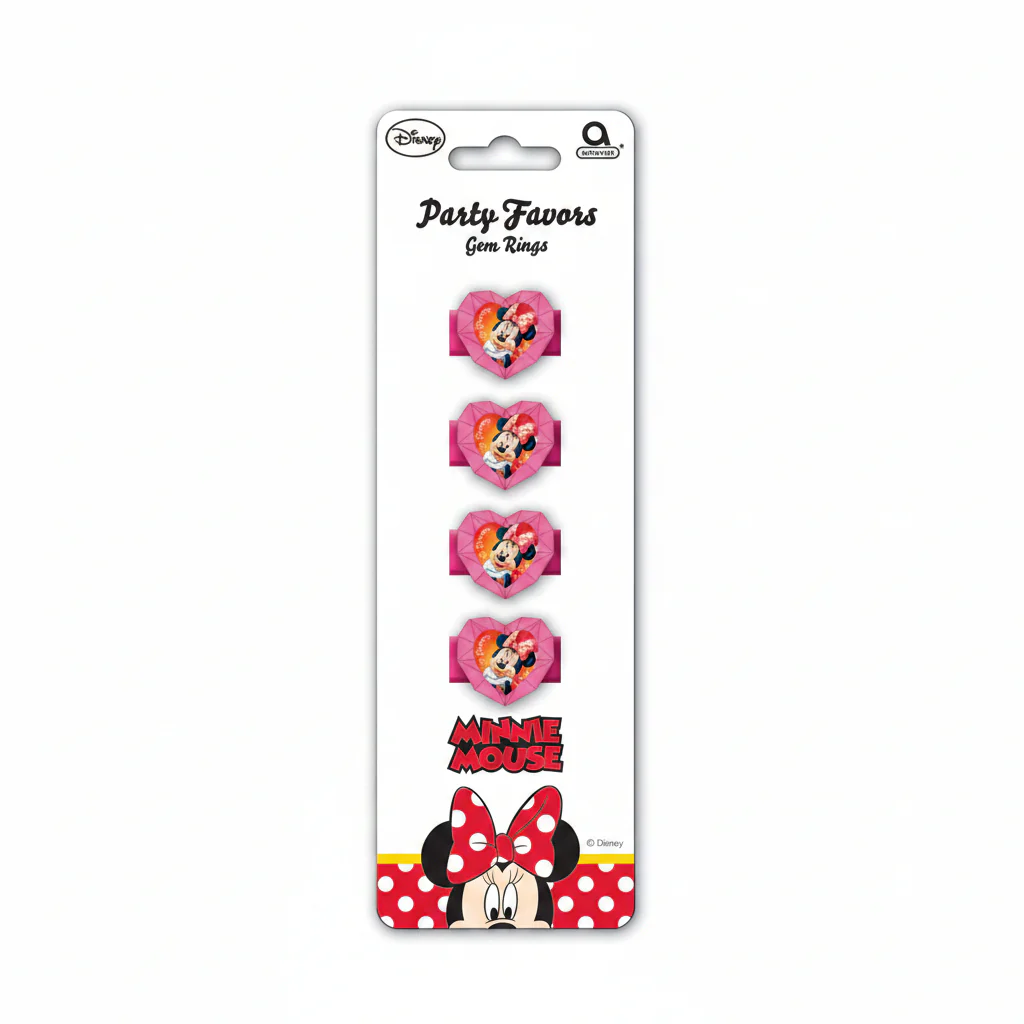Disney Minnie Mouse Party Favours Gem Rings 4 Piece