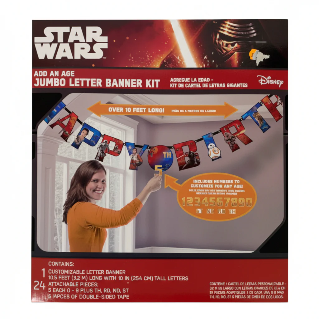Disney Star Wars Happy Birthday Jumbo Letter Banner Kit