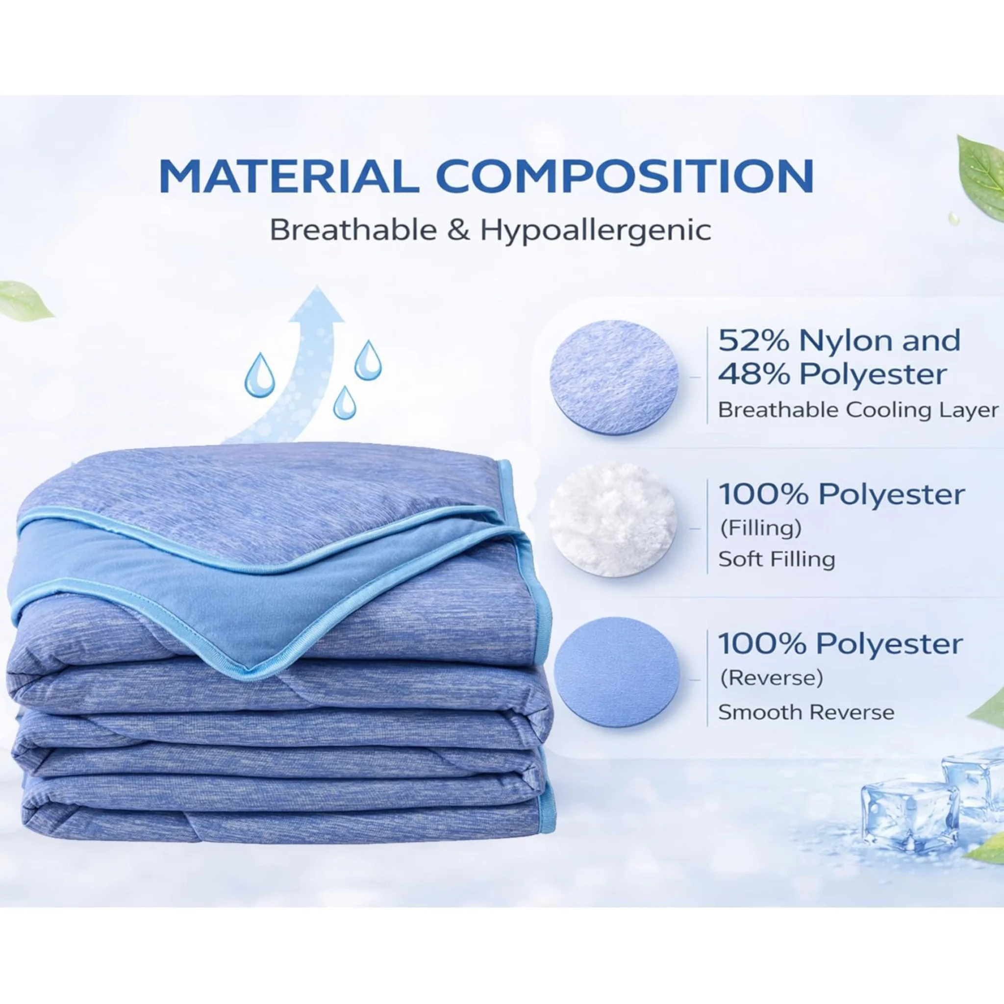 King Cooling Quilt Blue (200x220cm) - Image 4