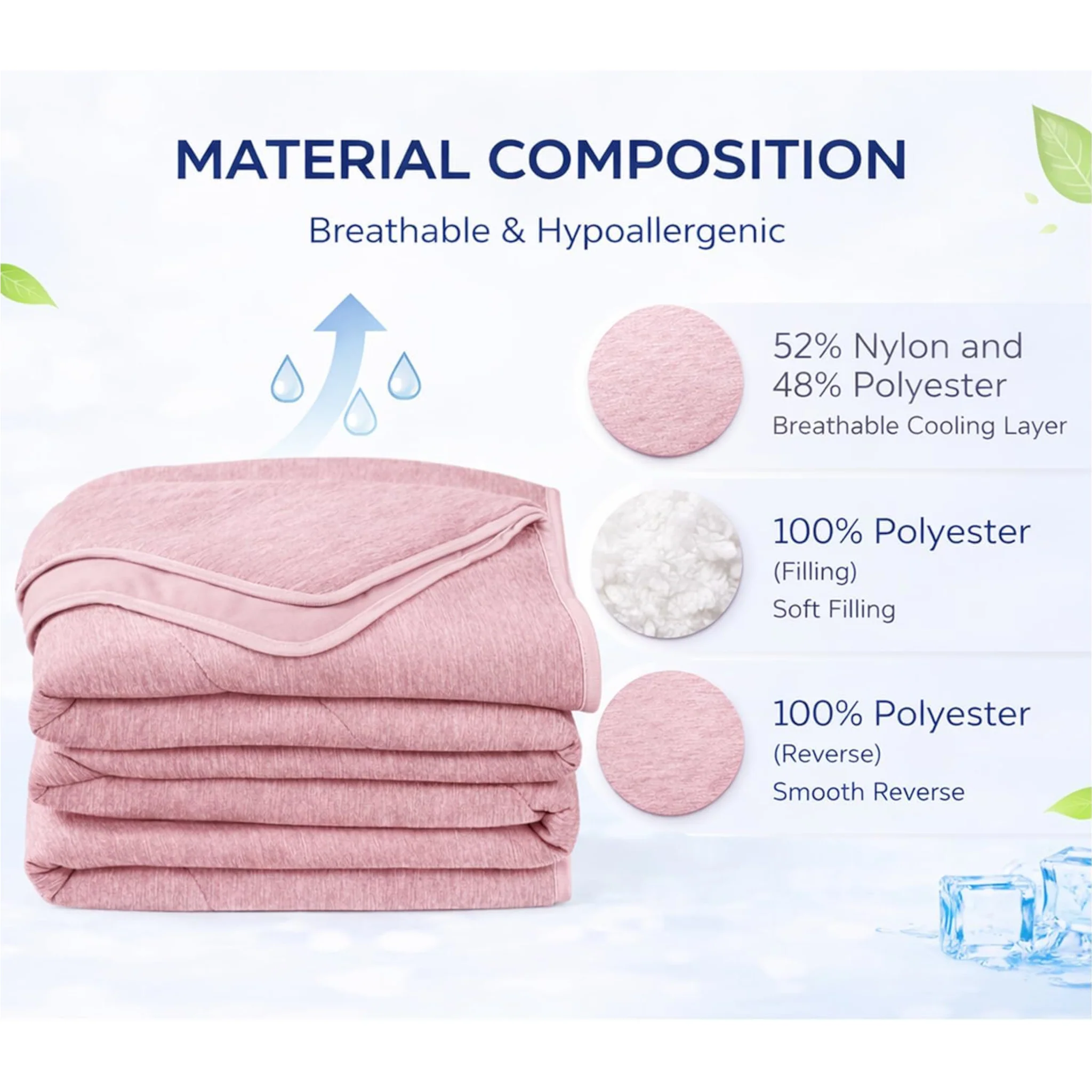 King Cooling Quilt Pink (200x220cm) - Image 3