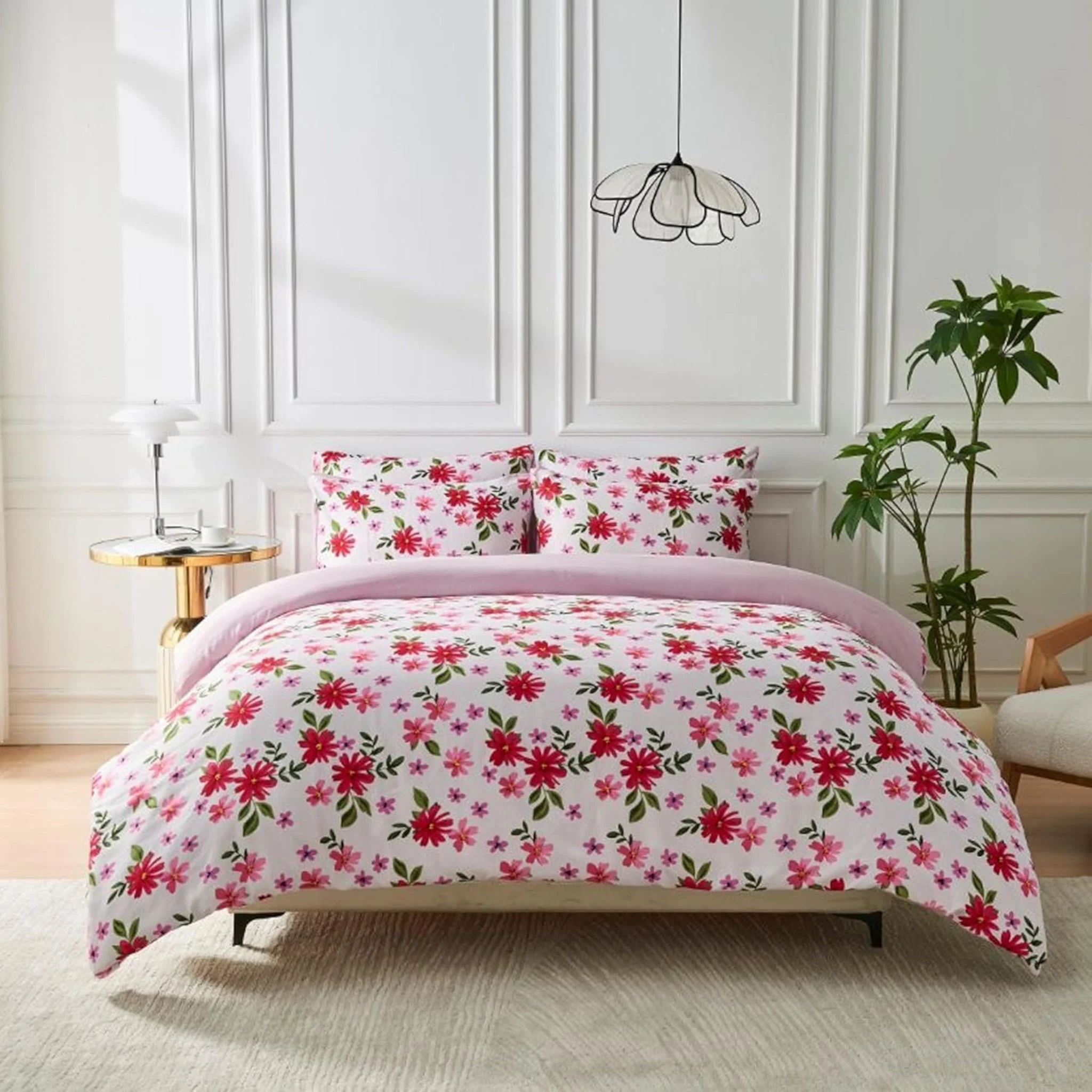 Microfiber Duvet Cover Set Floral Design Double | 2 Pack - Image 3
