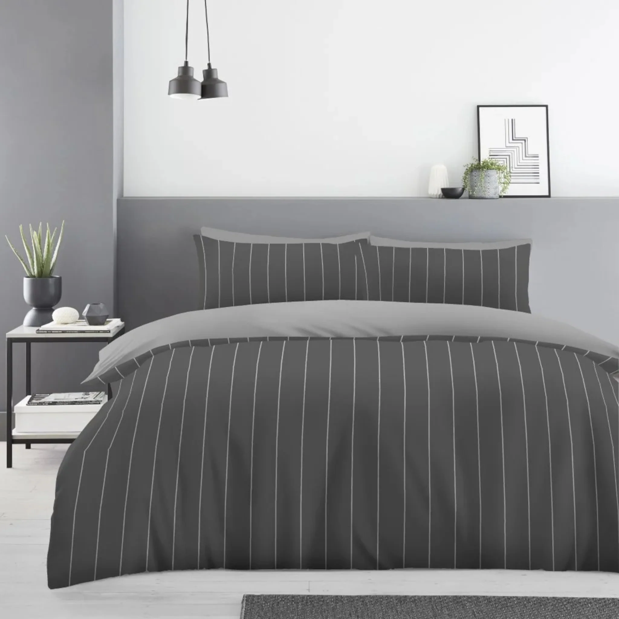 Microfiber Duvet Cover Set Geometric Design Double | 2 Pack - Image 3