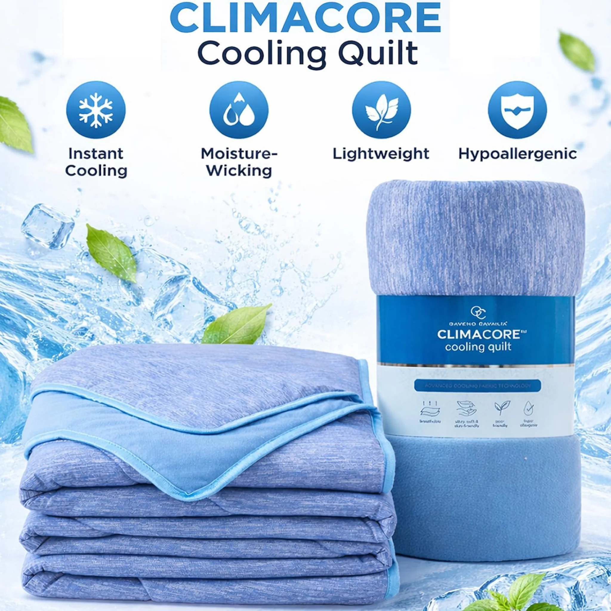 Single Cooling Quilt Blue (130x170cm) - Image 3